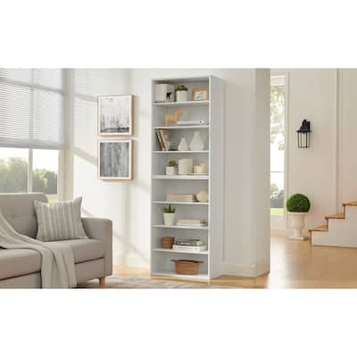 Modular 8-Tier Storage Cabinet –Convertible Bookcase with Adjustable Shelves, Dual-Layer Design Separates into Two 4-Layer Units