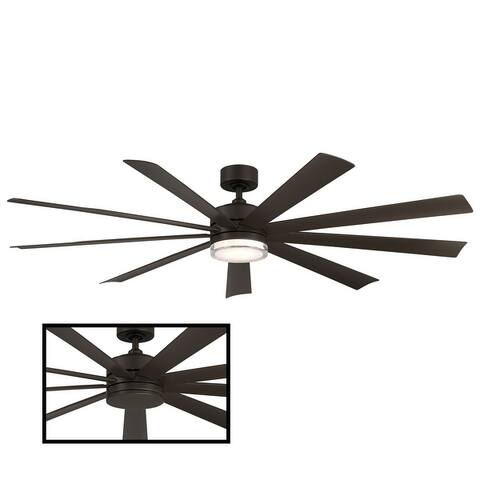 Wynd XL Indoor and Outdoor 9-Blade Smart Ceiling Fan 72in with 3000K LED Light Kit and Remote Control