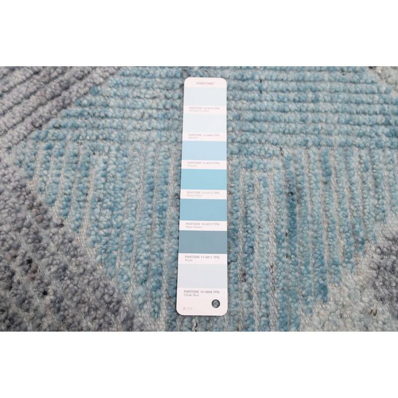 ECARPETGALLERY Hand-knotted Tangier Sky Blue Wool Rug - 8'3 x 9'10