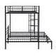 preview thumbnail 5 of 22, Full over Twin & Twin Size Bunk Bed with Built-in Shelf in Black