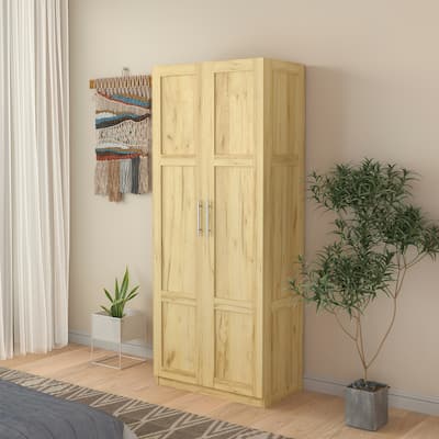 Bedroom 2-Door Particle Board Wardrobe kitchen Cabinet with Partition