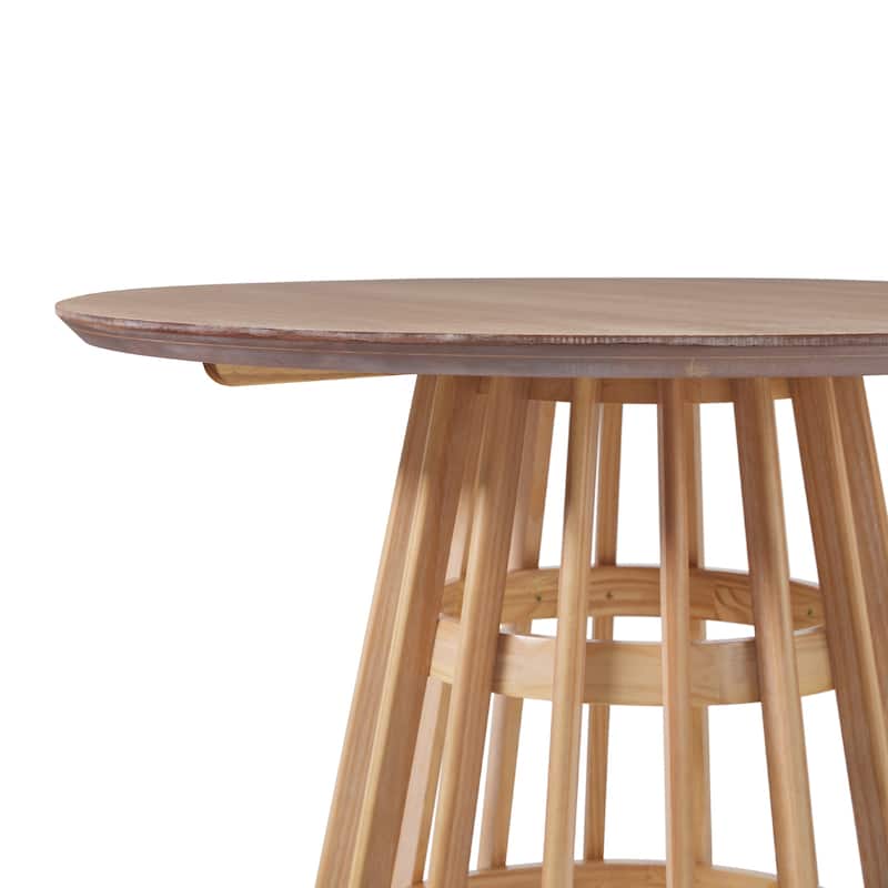 Middlebrook Designs 48 inch Round Slatted Wood Dining Table