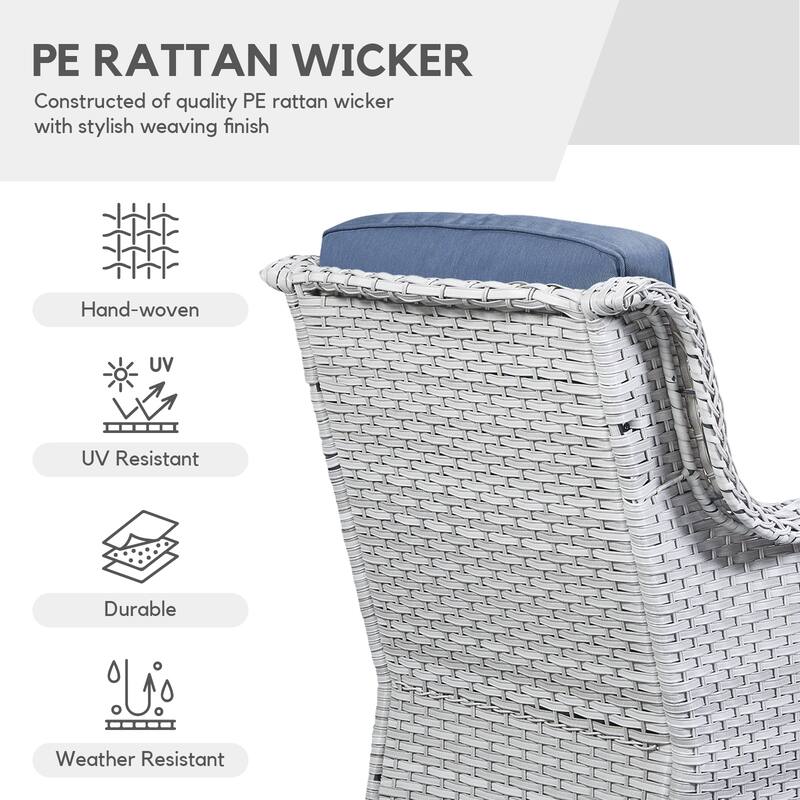 Gymojoy Patio Outdoor Rocking Chair Swivel Lounge Chair