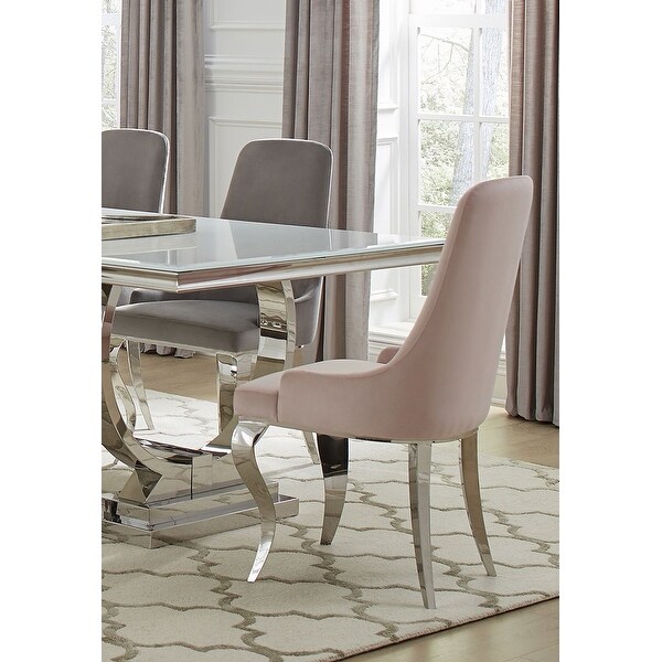 pink velvet dining chairs set of 4