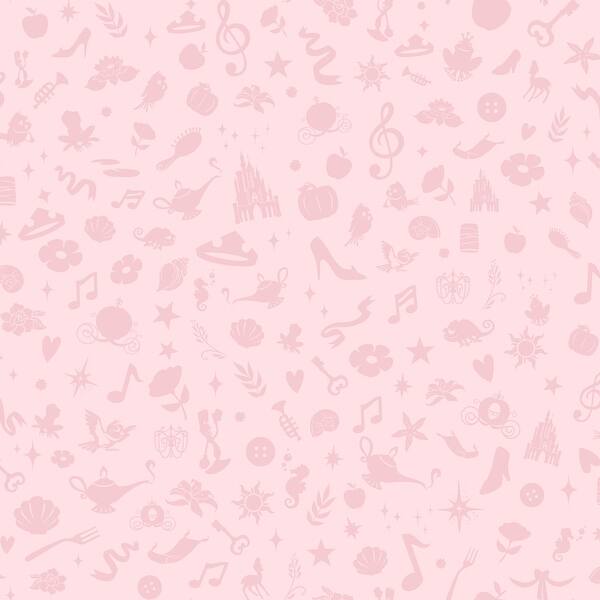 Pink Disney Princess Icons (With Glitter) Peel and Stick Wallpaper by ...