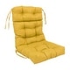 preview thumbnail 22 of 61, Multi-section Tufted Outdoor Seat/Back Chair Cushion (Multiple Sizes) 20" x 42" - Lemon