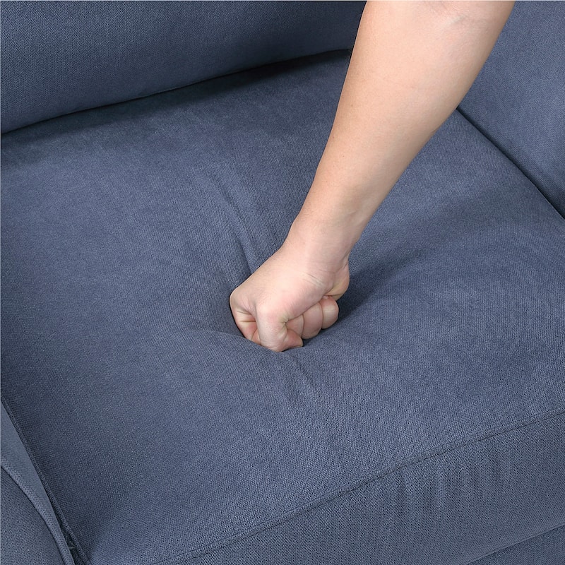 Felix 78.5" Textured Living Room Sofa - Wood Finish Exposed Feet