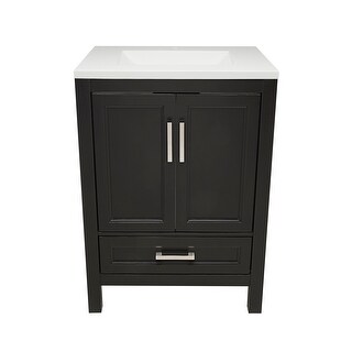 Nevado 25 in. W x 19 in. D x 36 in. H Bath Vanity in with White Cultured Marble Top Single Hole
