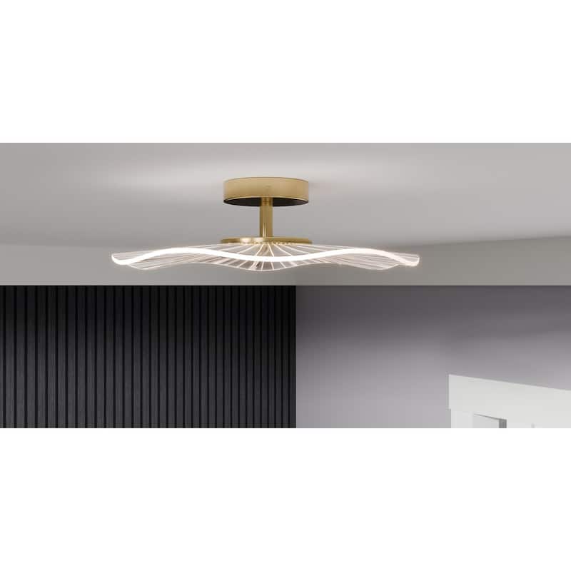 Ibis Integrated LED Brushed Gold Semi-Flush Mount