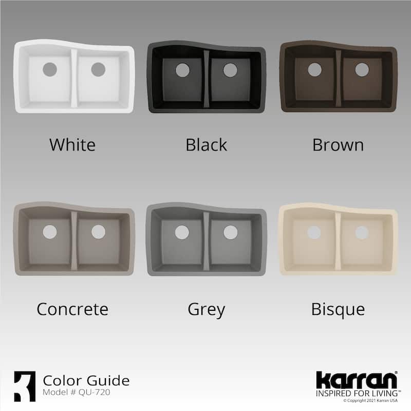 Karran Undermount Quartz Double Bowl Kitchen Sink