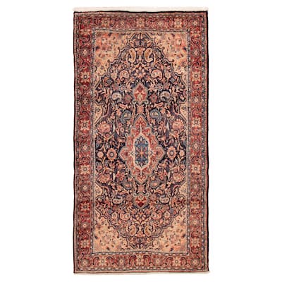 ECARPETGALLERY Hand-knotted Anadol Navy Wool Rug - 5'0 x 9'9
