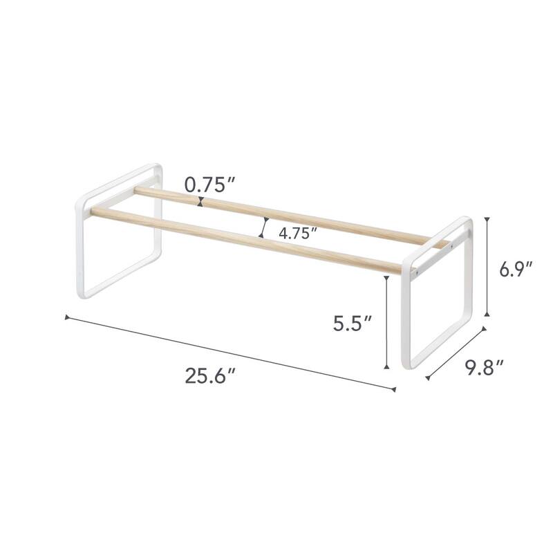 Yamazaki Home Stackable Shoe Rack, Steel, Holds up to 4 pairs of shoes per shelf, Holds 6.6 lbs