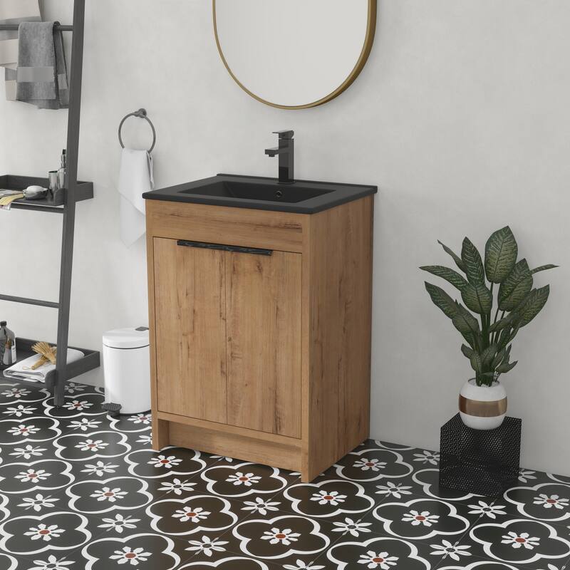24" Bathroom Vanity with Ceramic Sink