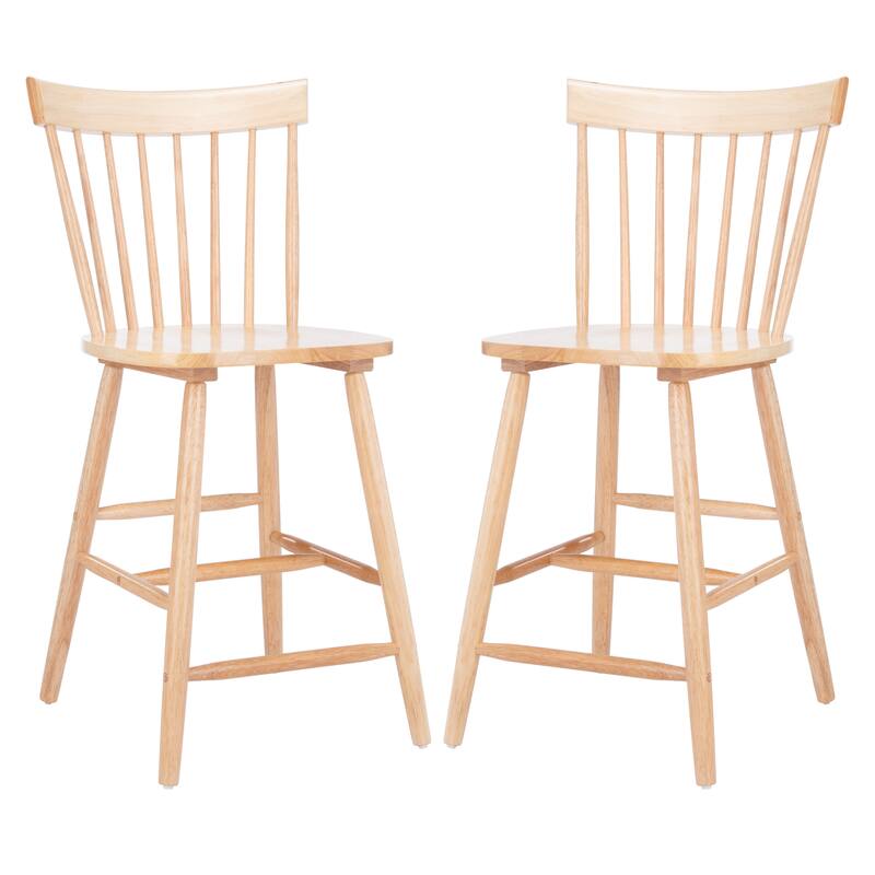 SAFAVIEH Biddie 24-inch Spindle Farmhouse Counter Stool (Set of 2) - 20" W x 21" D x 39" H - 20"W x 21"D x 39"H