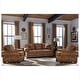 preview thumbnail 6 of 4, Made in USA Rancho Rustic Brown Buckskin Fabric Sofa and Two Chairs Set