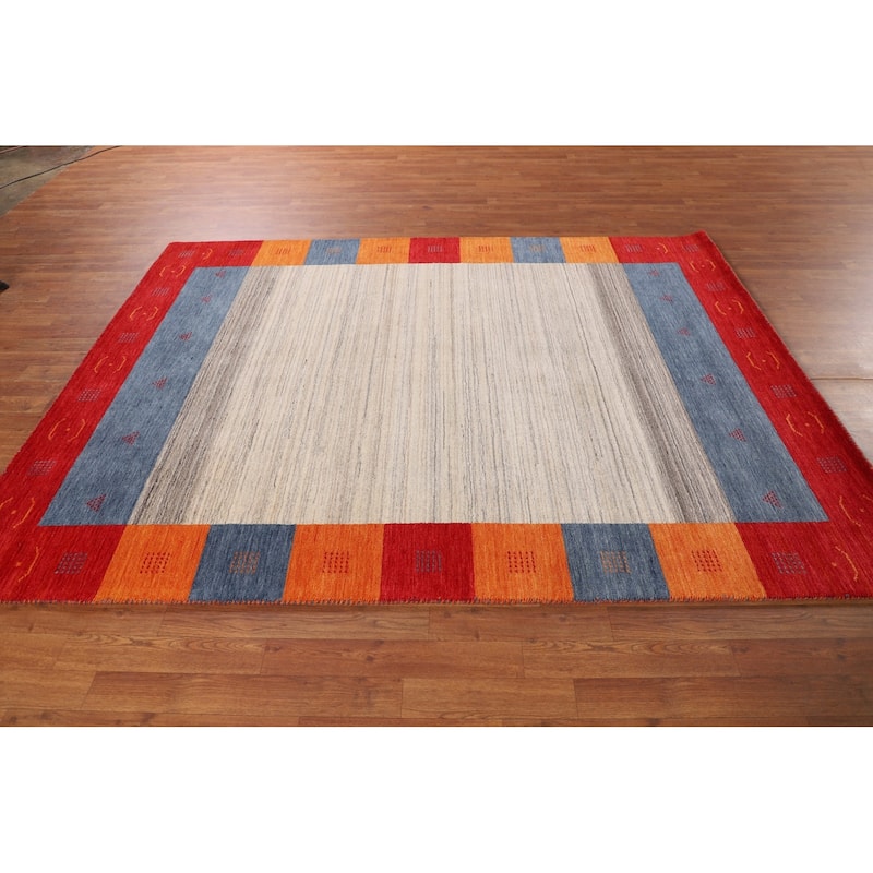 Gabbeh Oriental Area Rug Handmade Wool Carpet - 6'0"x 7'11"