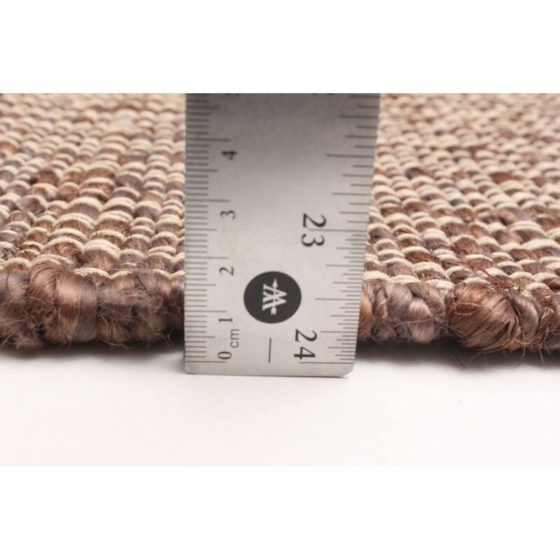 ECARPETGALLERY Flat-Weave Palas Denizli Dark Brown Jute Kilim - 5'4 x 7'4