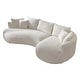 preview thumbnail 6 of 59, Contempory Curved L-Shaped Sectional Sofa with Chaise – Extra Wide White Upholstered Luxury Lounge