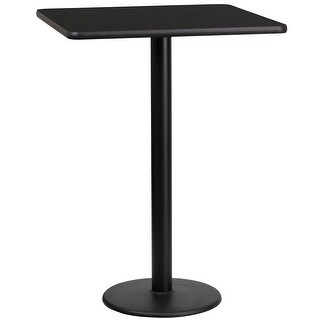 24'' Square Laminate Table Top with 18'' Round Bar Height Table Base