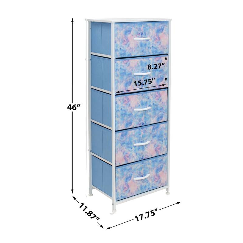Dresser w/ 5 Drawers Furniture Tall Storage Organizer Unit for Bedroom