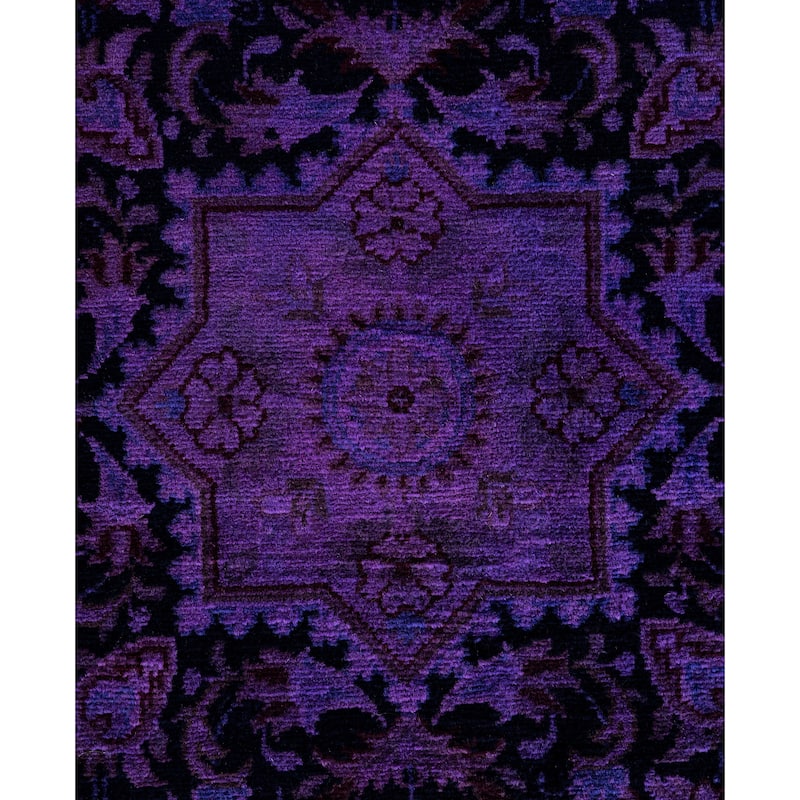 Overdyed One-of-a-Kind Hand-Knotted Area Rug - Purple - 8' 7" x 8' 9"