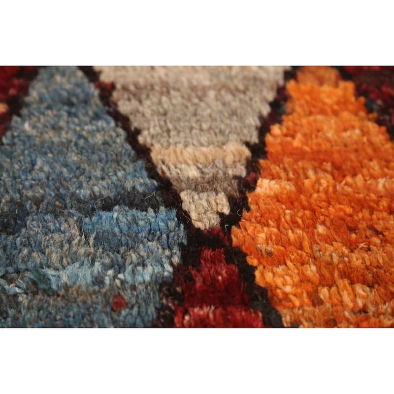 Trellis Moroccan Oriental Area Rug Hand-Knotted Tribal Wool Carpet - 6'9" x 9'5"