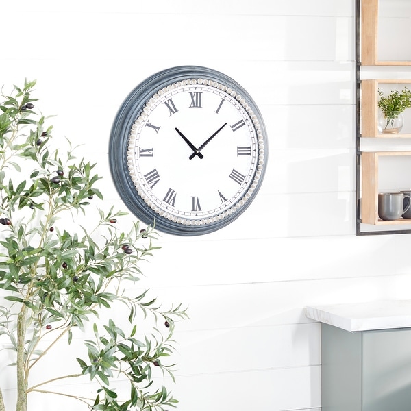 White Metal Farmhouse Wall Clock 23 x 23 x 3 - 23 x 3 x 23. Opens flyout.