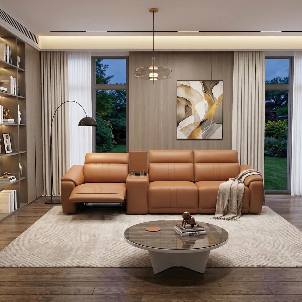 Power Recliner 4-Piece Sofa Set with Storage Console