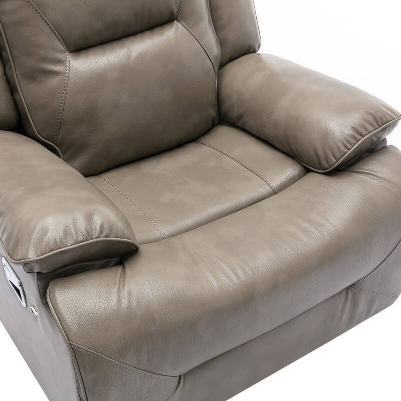 3 Seater Home Theater Recliner Manual Recliner Chair with a LED Light Strip Two Built-in Cup Holders