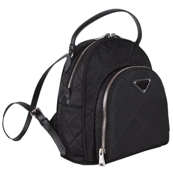 Shop Prada 1bz066 Zaino Black Quilted Tessuto Nylon Backpack