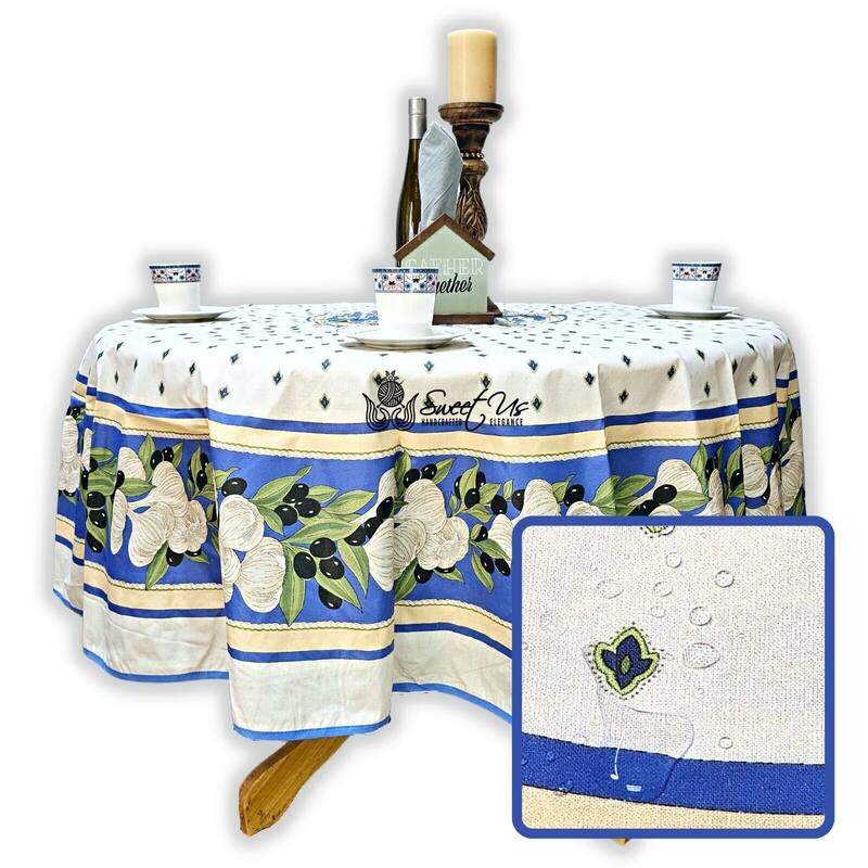 Wipeable Stain Resistant French Acrylic Coated Tablecloth Collection