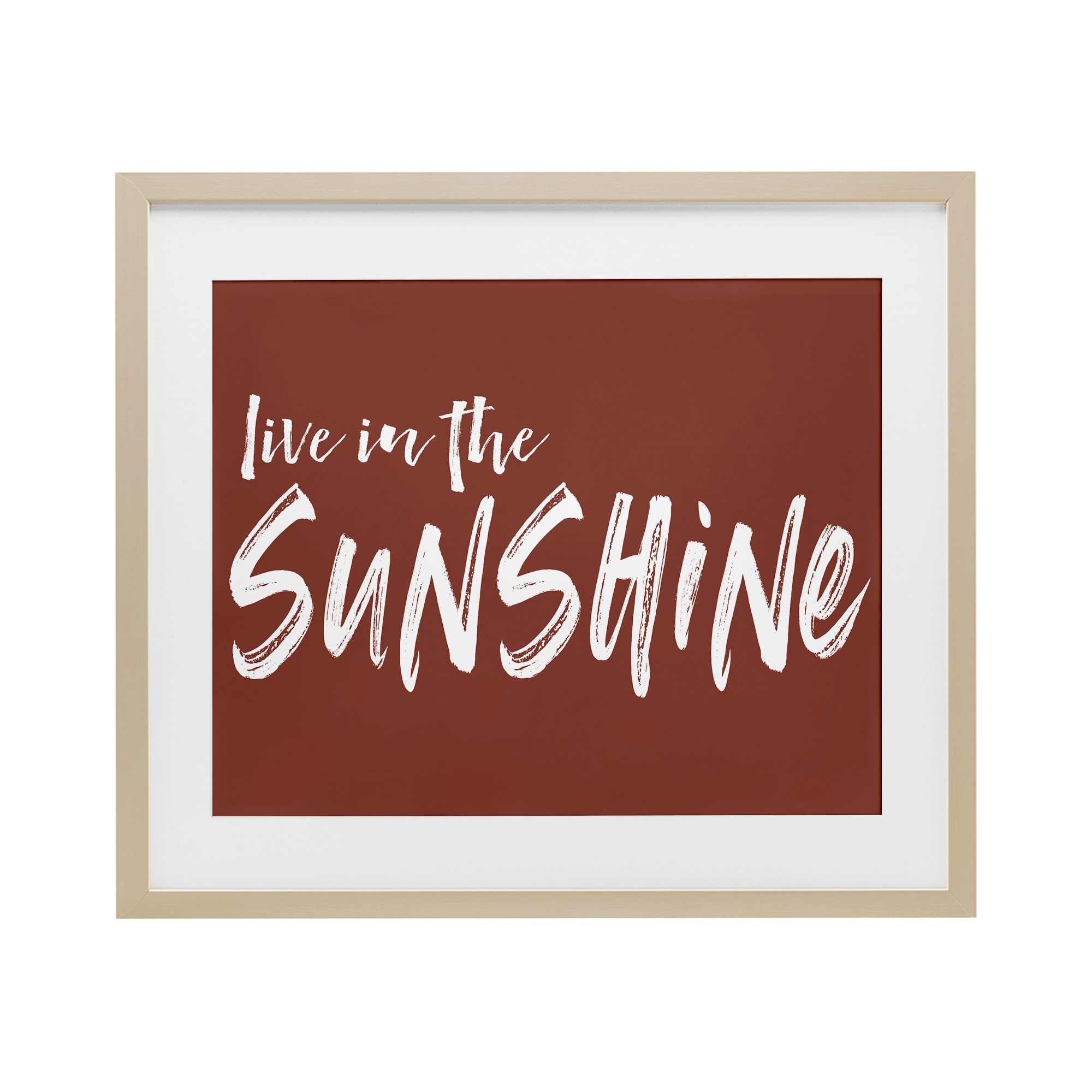 Stupell Live In The Sunshine Brown Under Glass Framed Design By Lettered and Lined