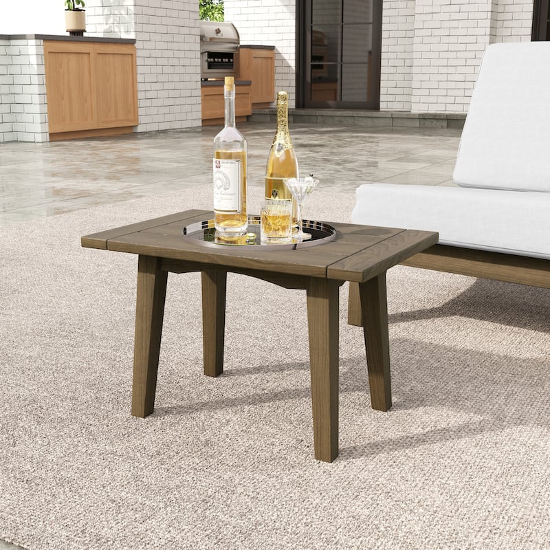 Sectional Wood Furniture 2 Seat Armless Patio Sofa - Tea Table Stool - Tea Table Stool/Teak