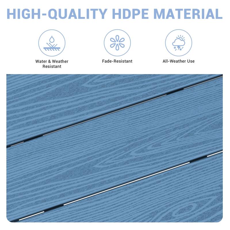 5-Piece HDPE Outdoor Dining Table Sets with Umbrella Hole - 1-Table 4-Chairs