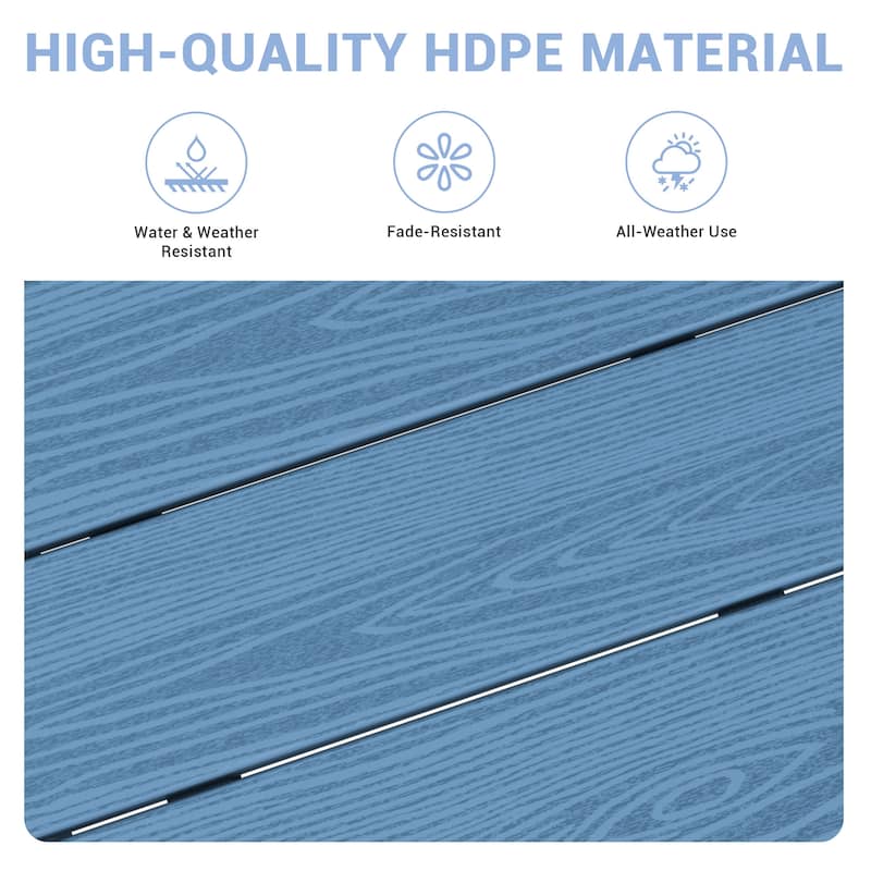 6-Piece HDPE Outdoor Dining Table Sets with Umbrella Hole - 1-Table 4-Chairs-1-Bench