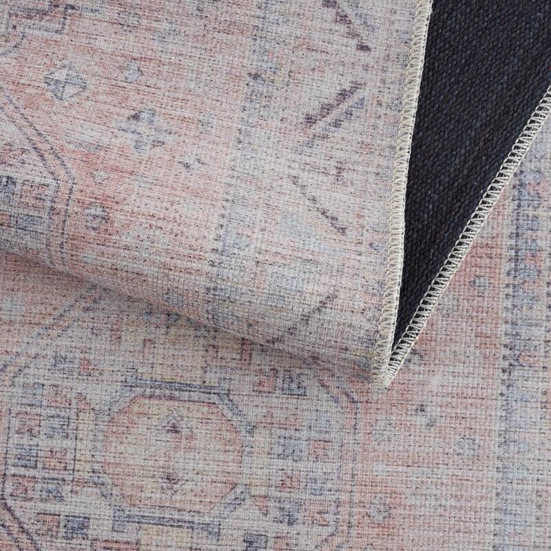 Hauteloom AUY Collection Machine Washable Persian Medallion Area Rug