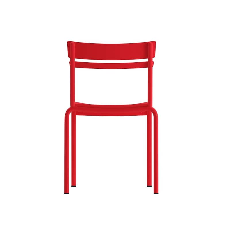 Modern Commercial Grade 2 Slat Indoor/Outdoor Steel Dining Chair