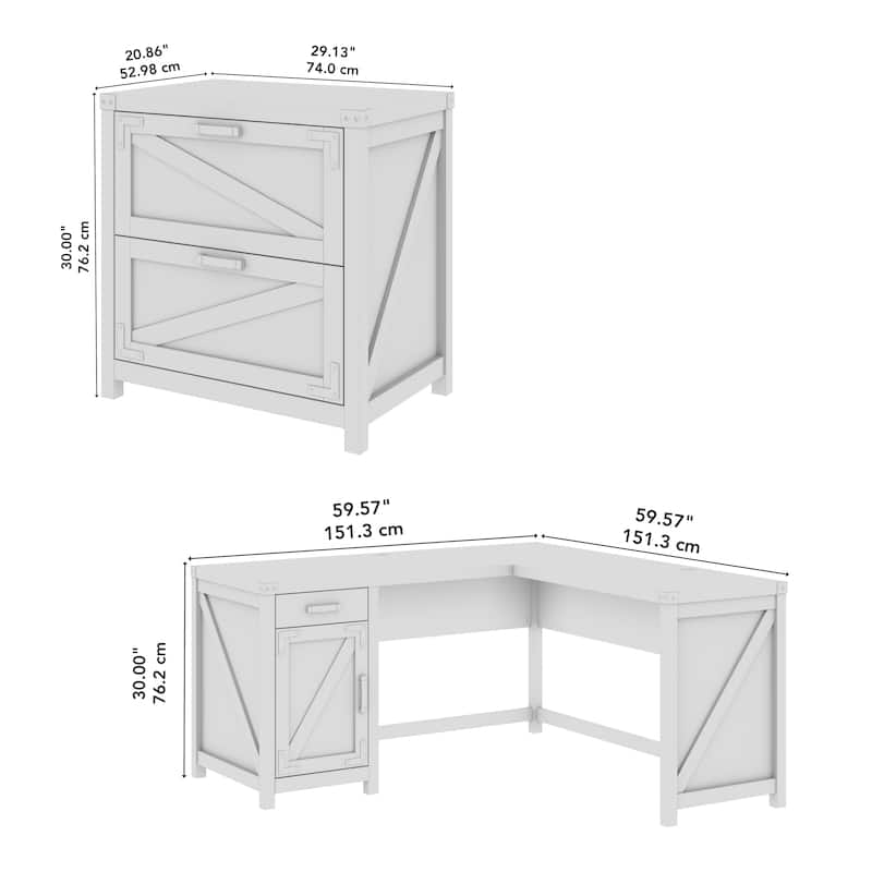 Knoxville 60W L Shaped Desk with File Cabinet by Bush Furniture