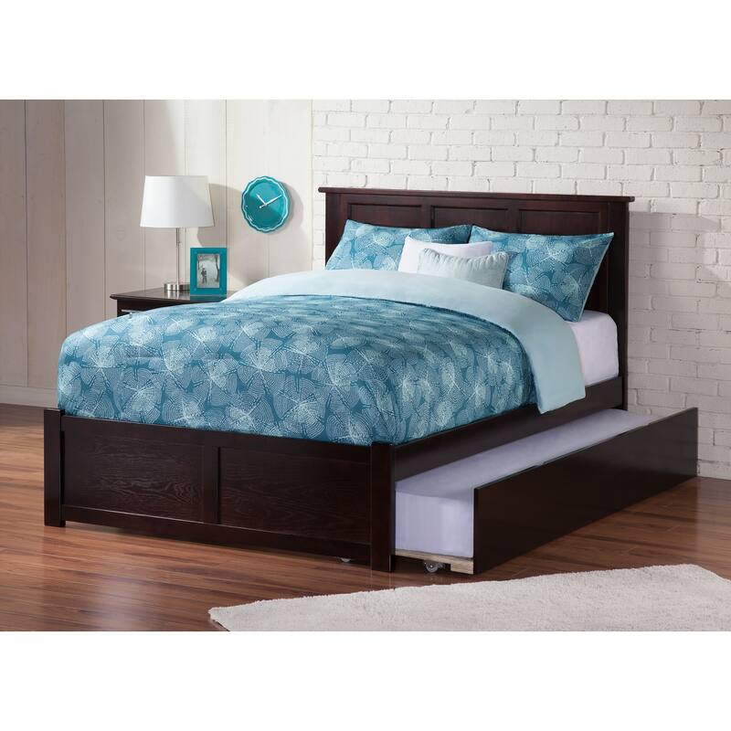 AFI Madison Full Size Platform Bed with Footboard & Full Trundle