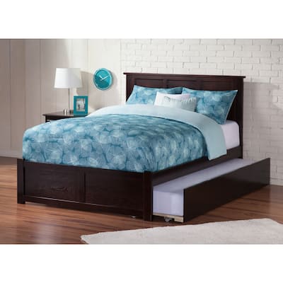 AFI Madison Full Size Platform Bed with Footboard & Full Trundle