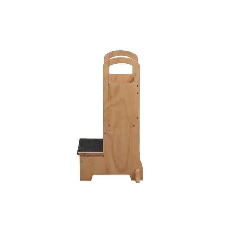 Kids Wooden Kitchen Step Stool with Safety Rails and Anti-Slip Mat, Kids Countertop Step Stools for Kids