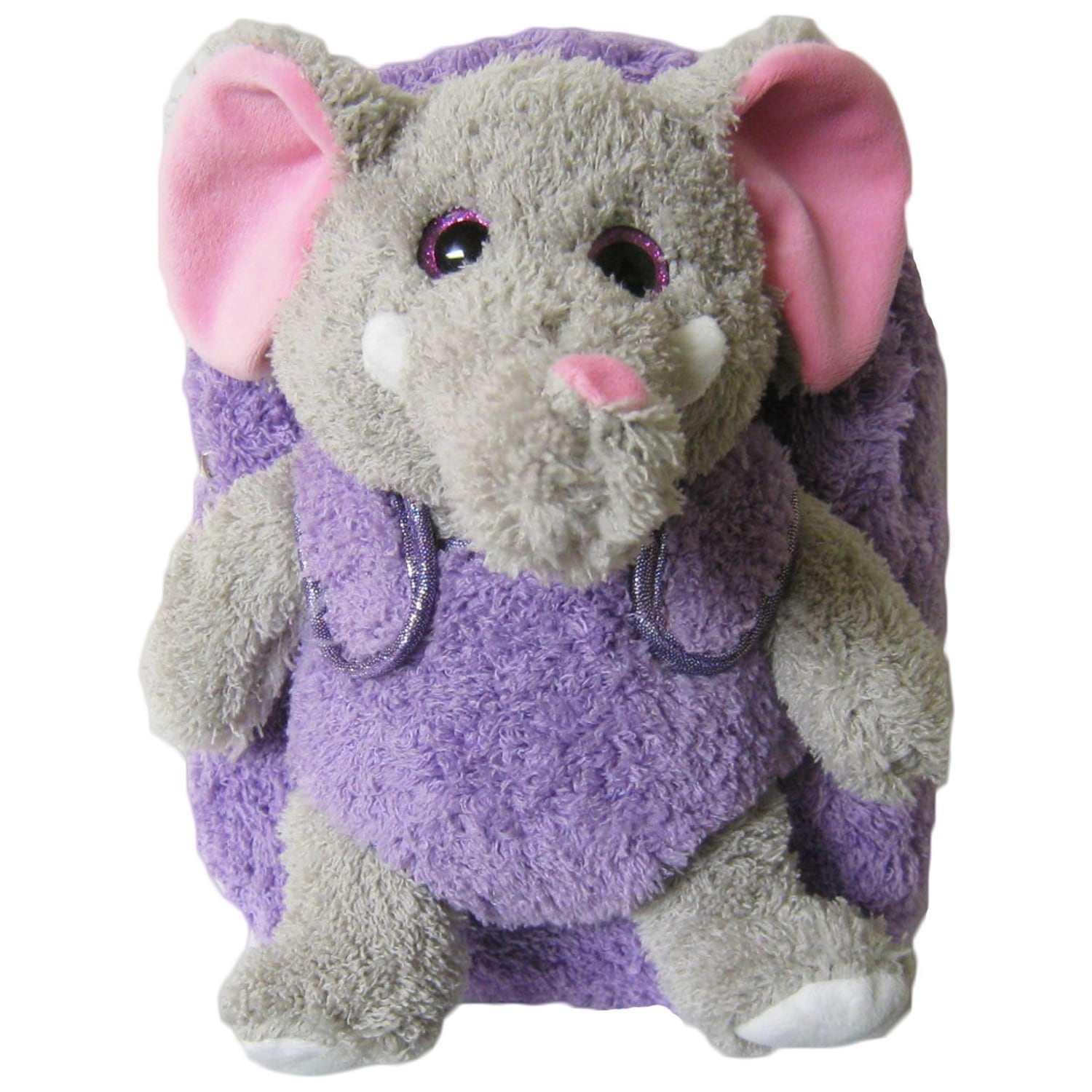 stuffed purple elephant