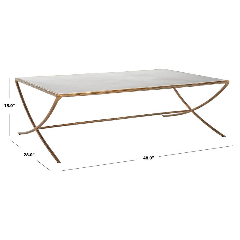 SAFAVIEH Couture Italia Rectangle Metal Coffee Table - 48 In. W x 28 In. D x 15 In. H - 48"W x 28"D x 15"H