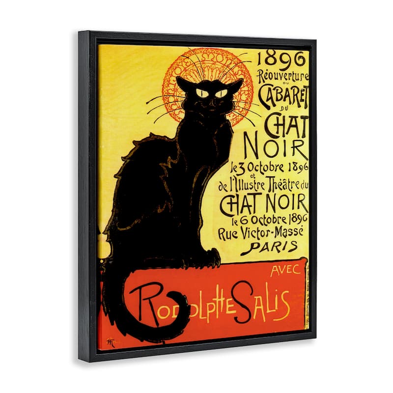 Stupell Vintage Halloween Black Cat Framed Floater Canvas Wall Art Design By Marcus Jules