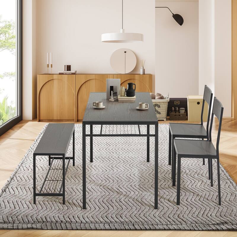 Space-Saving Dining Table Set,Ideal for Small Spaces - Featuring a Stylish Faux Marble or Wood Grain Table with Modern Chairs