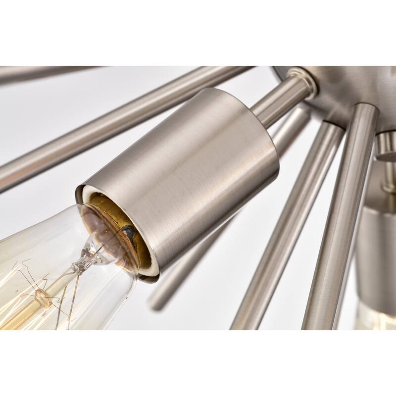 Caleb 3-Light Mid-Century Modern Sputnik Semi-Flush Mount