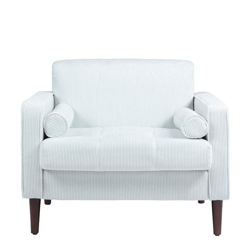 3-Piece Corduroy Tufted Club Armchair and Loveseat Set for Living Room