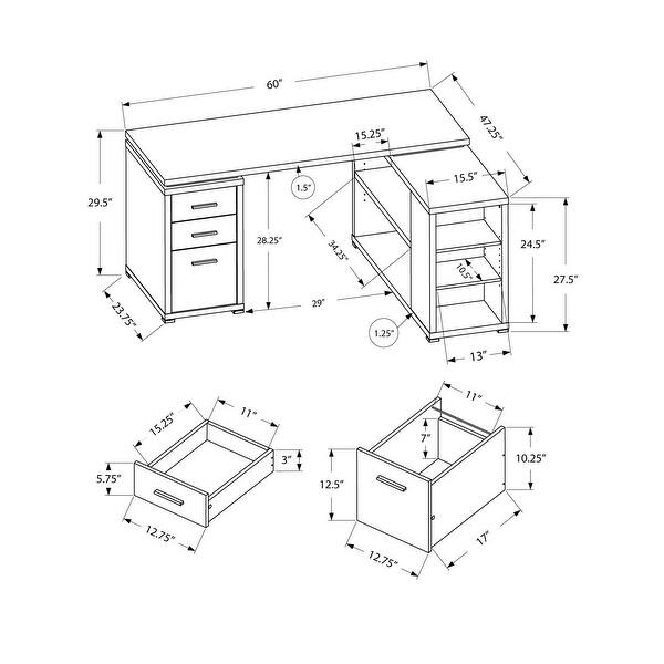 Monarch 7019 Cappuccino Left Or Right Facing Corner Computer Desk On Sale Overstock 30541737