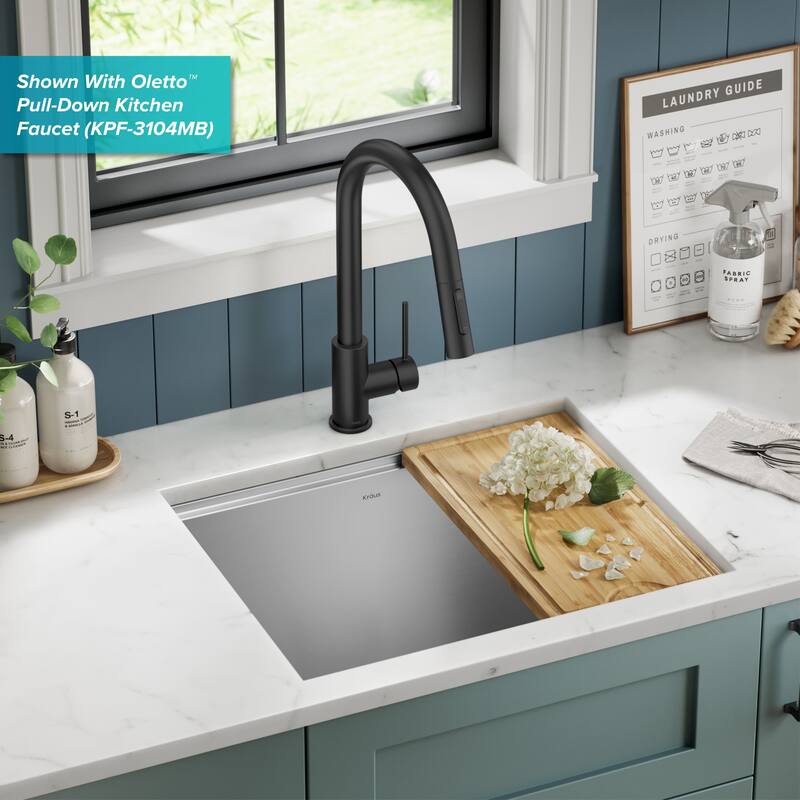 KRAUS Kore Workstation Undermount Stainless Steel Kitchen Sink