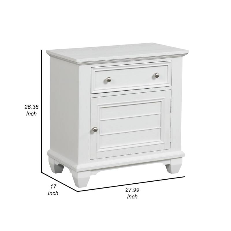 White 1 Drawer 17 in. W Nightstand with Sturdy Hardware and Ample Storage